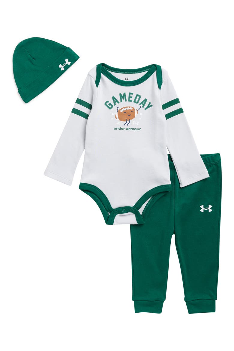 Kids' Gameday 3-Piece Bodysuit, Pants & Beanie Set, Main, color, HALO GRAY
