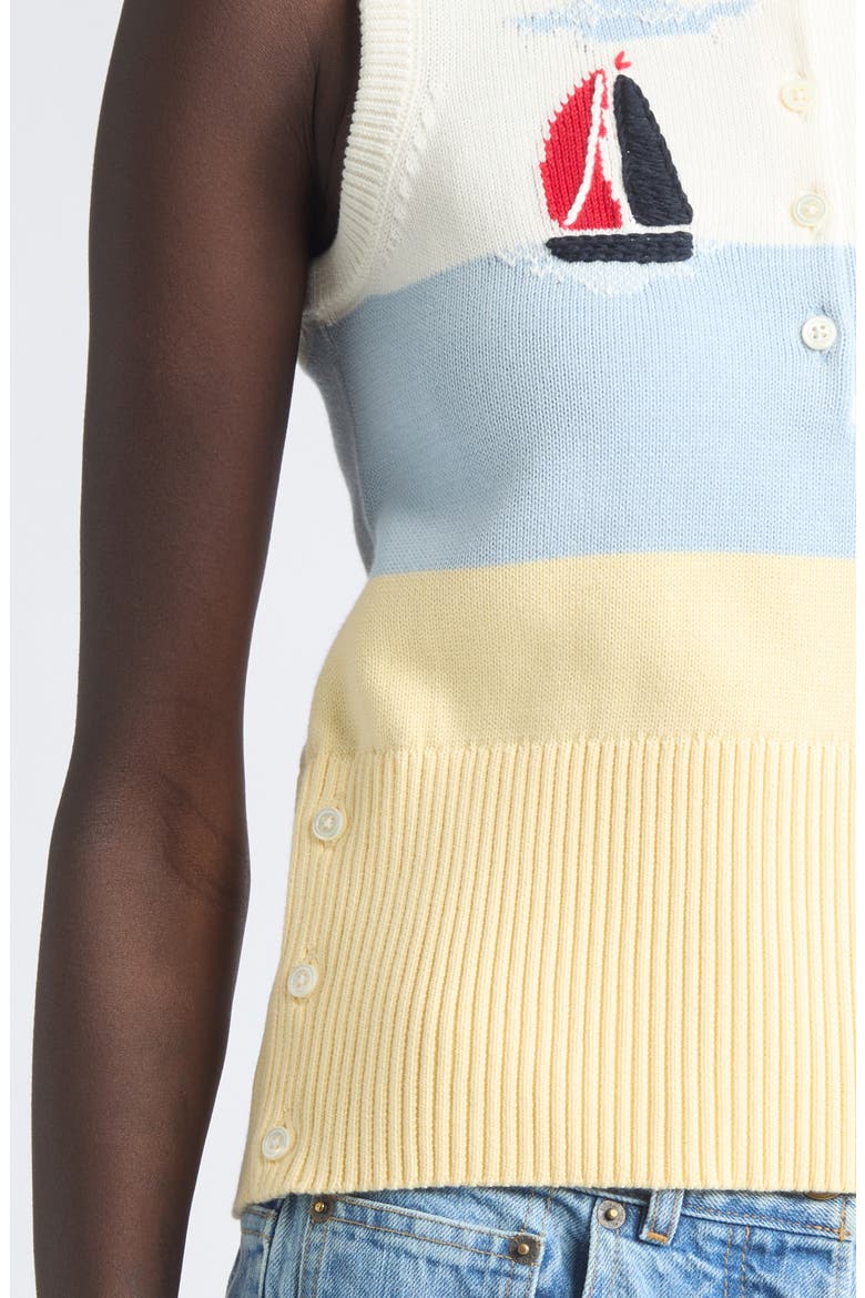 Hand-Embroidered Nantucket Scenic Jersey Tank, Alternate, color, WHITE