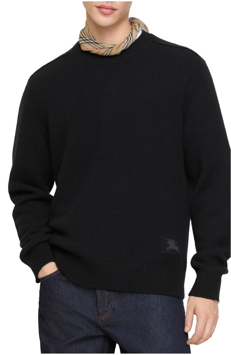 Burberry Cashmere Sweater, Main, color, Black