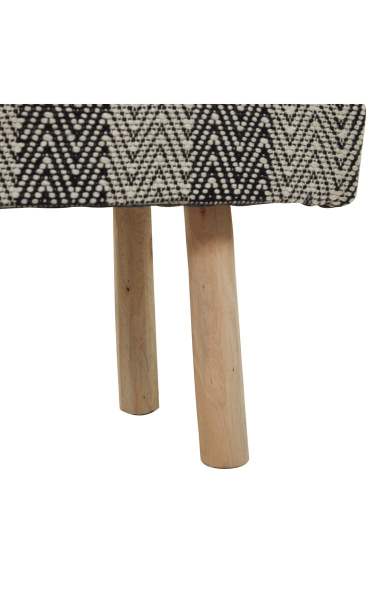 GINGER BIRCH STUDIO Black Wood Chevron Bench, Alternate, color, 