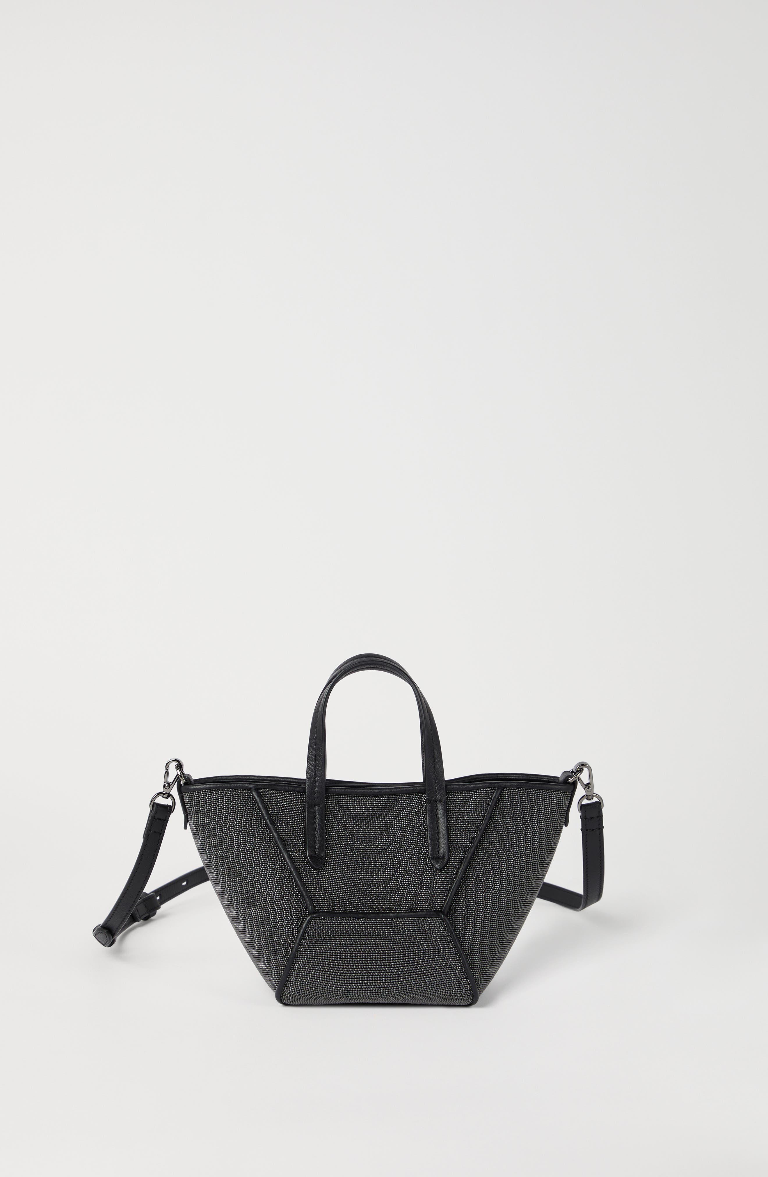 Brunello Cucinelli Precious BC Duo mini bag, Alternate, color, Black