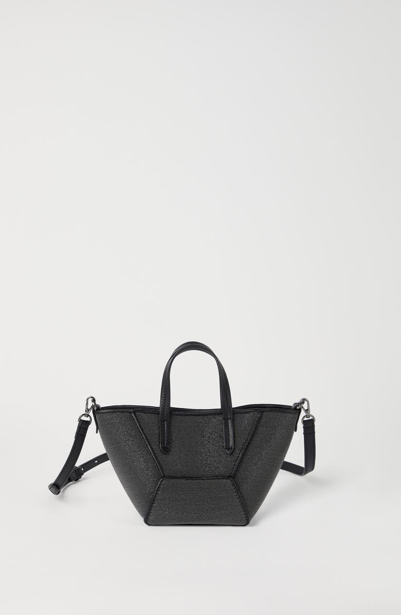 Brunello Cucinelli Precious BC Duo mini bag, Alternate, color, Black