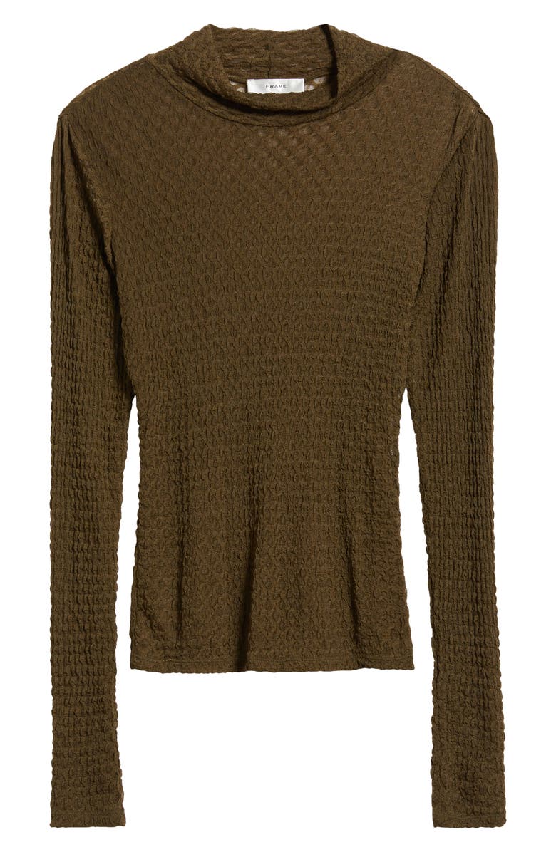 FRAME Mesh Turtleneck, Alternate, color, Rich Military