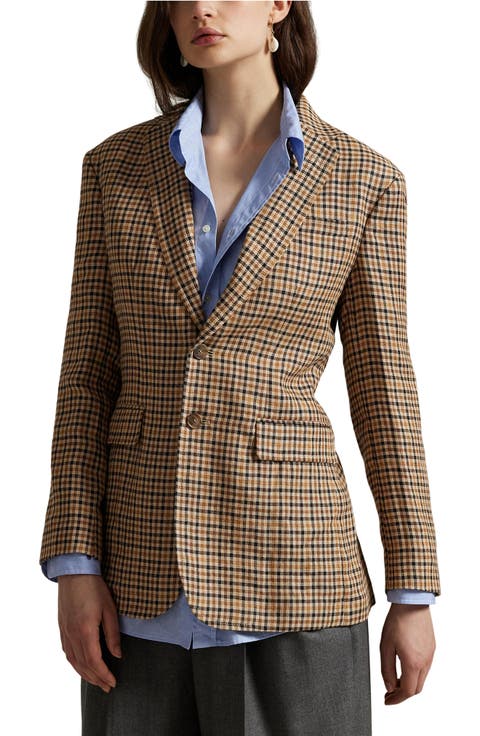 Plaid Linen Blazer