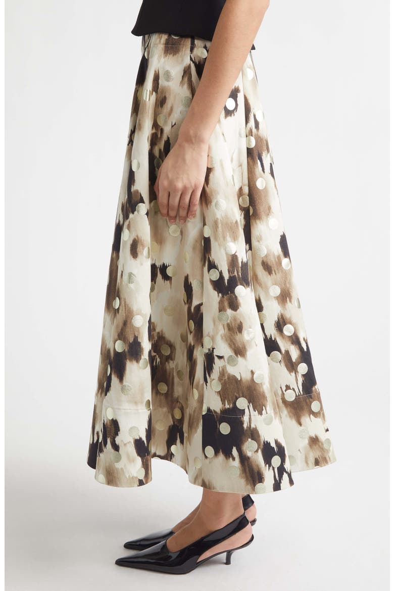 Parker Ikat Polka Dot Midi Skirt, Alternate, color, CREAM MULTI