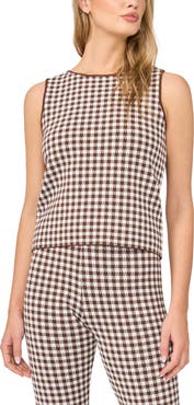 Halogen® Gingham Jacquard Sweater Tank