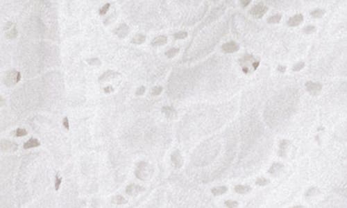 Habitual Embroidered Eyelet Cotton Cargo Shorts In White