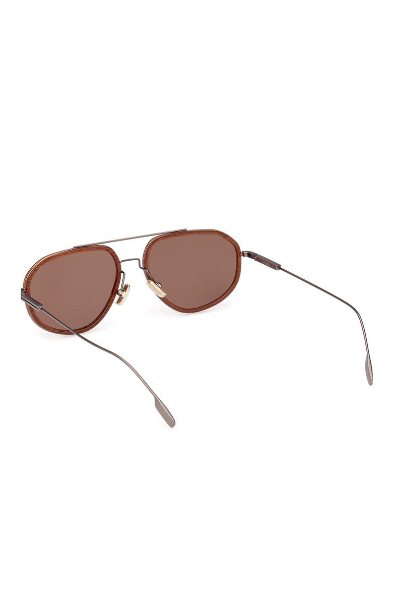 56mm Geometric Sunglasses, Alternate, color, ANILINE AND FOLIAGE / BROWN