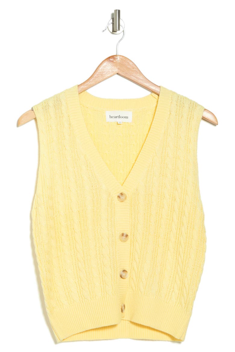 Dax Cable Knit Sweater Vest, Alternate, color, BUTTER