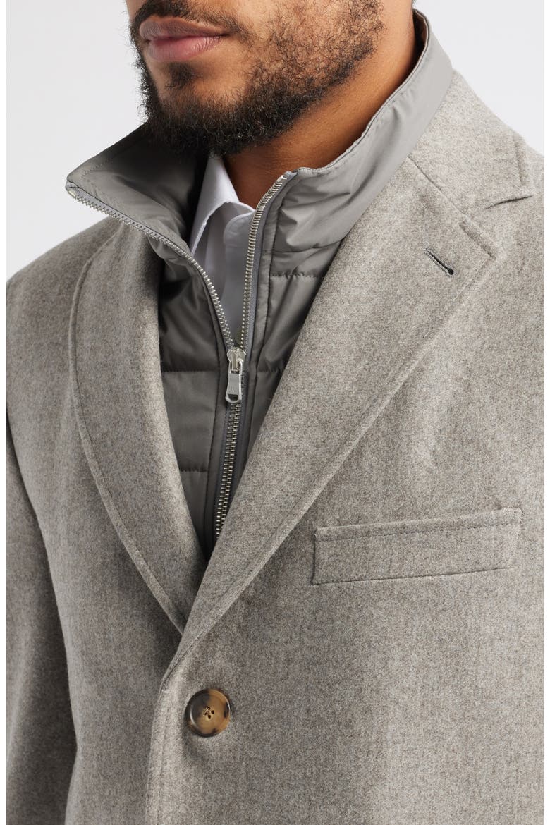 Delroy Wool Topcoat with Removable Bib, Alternate, color, OATMEAL