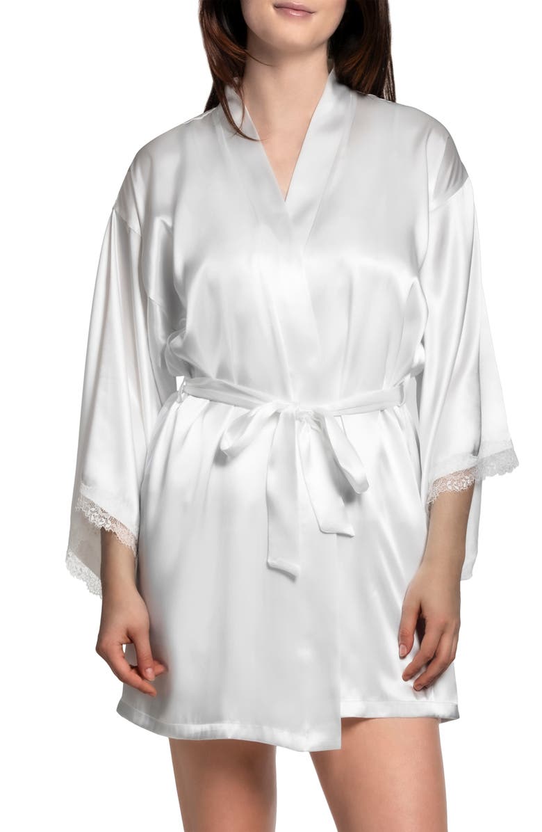 In Bloom by Jonquil Bride Satin Robe, Main, color, Ivory