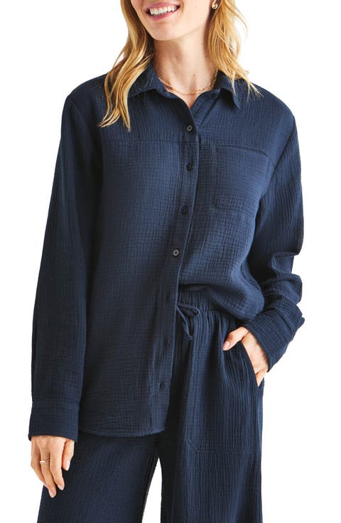Kit Cotton Button-Up Blouse