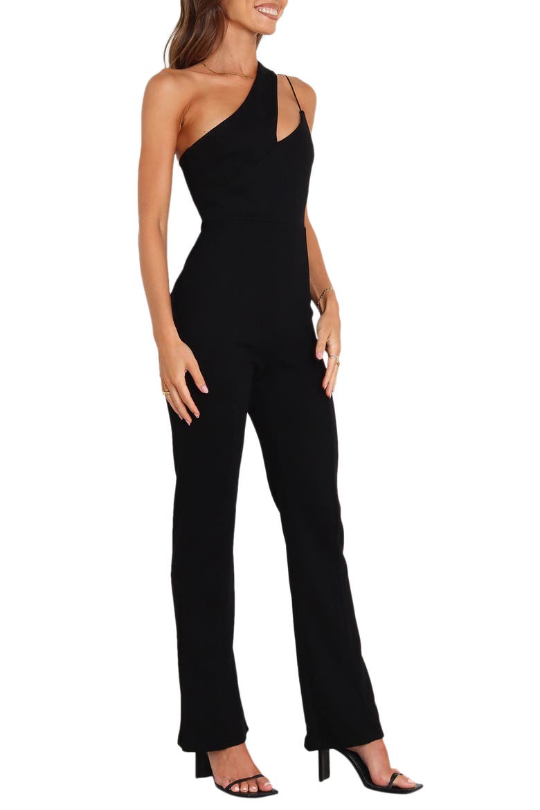 Angelus Asymmetric One-Shoulder Jumpsuit, Alternate, color, BLACK
