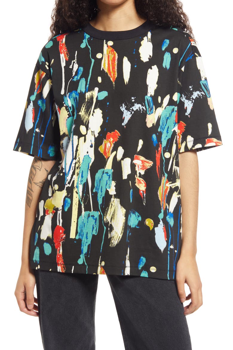 Cristina Martinez Gender Inclusive Graphic Tee, Alternate, color, BLACK MESSY TERRANE
