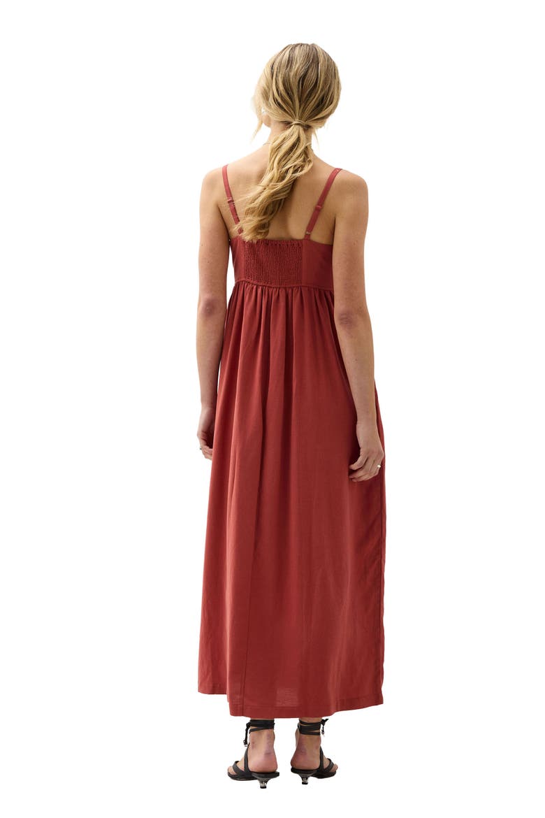 The Linen Maxi Dress, Alternate, color, Marsala