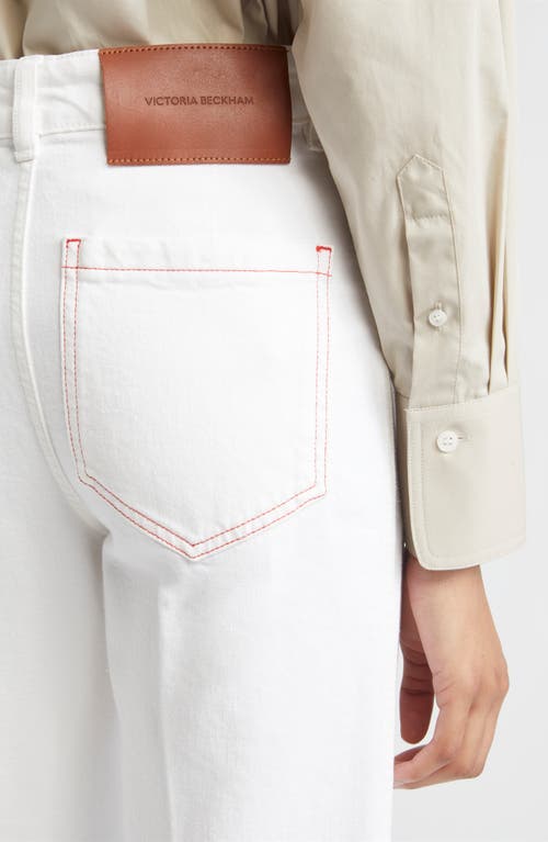 Victoria Beckham Womens Washed White Alina Flared-leg Denim Jeans In White