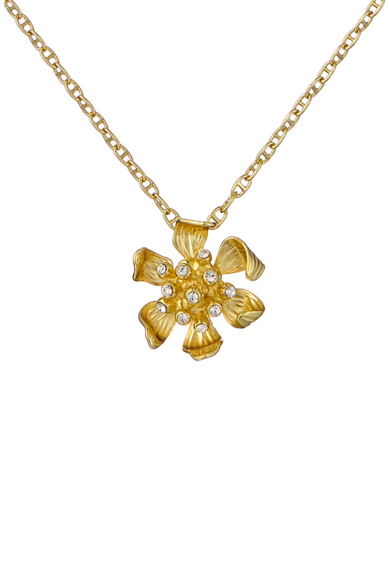 Furina Furled Flower Pendant Necklace, Alternate, color, METALLIC GOLD