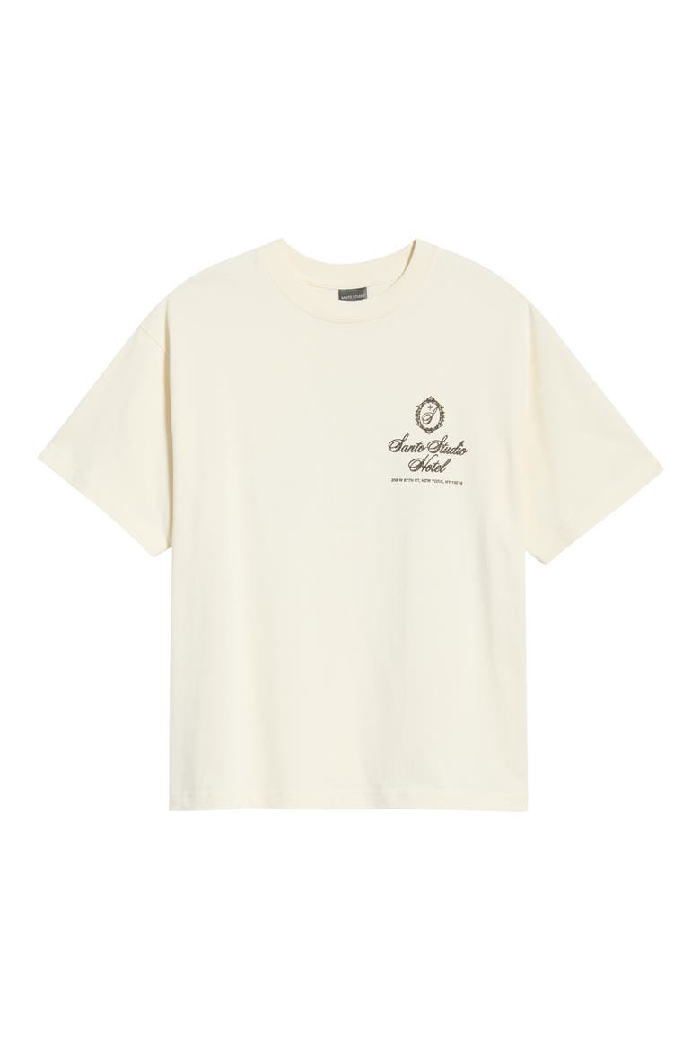 NY Hotel Graphic Cotton T-Shirt, Main, color, CREAM