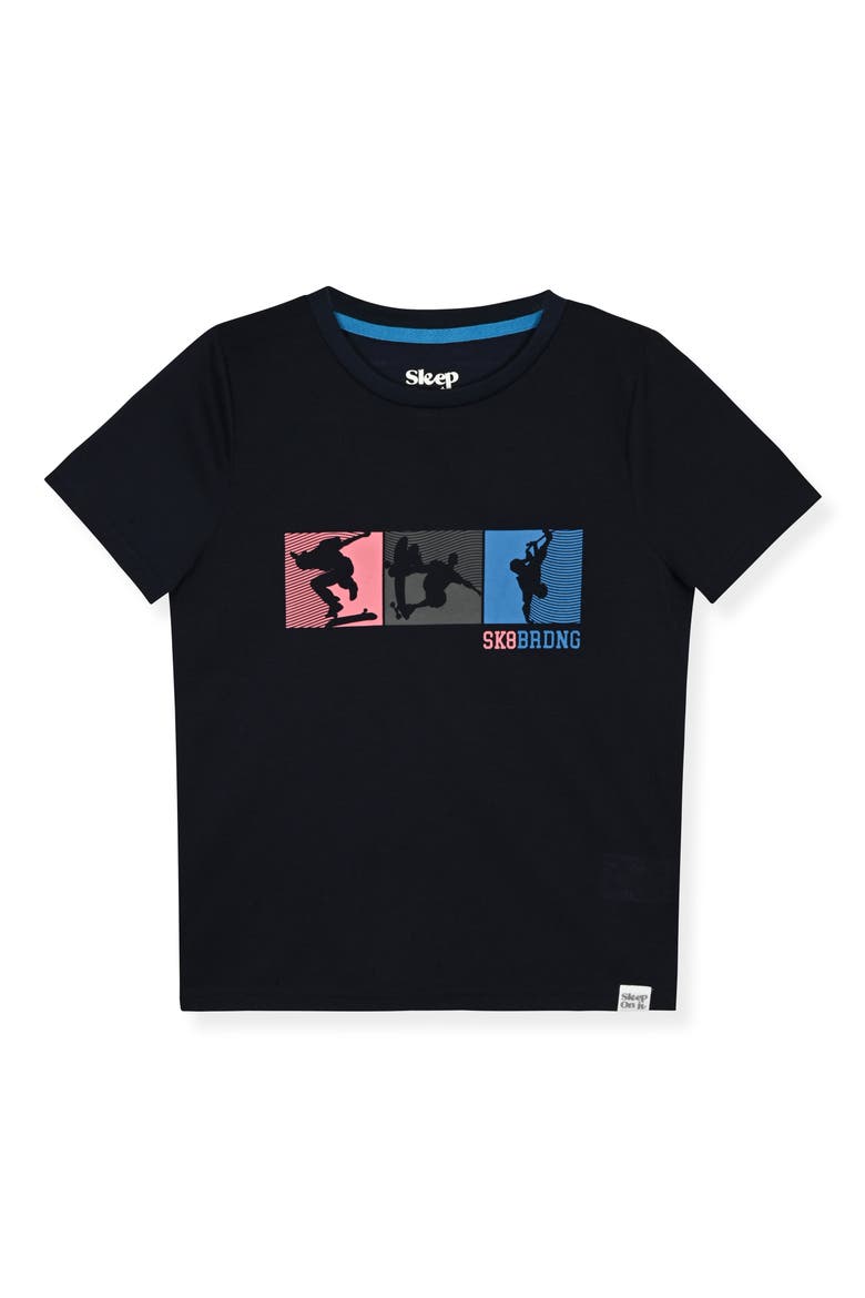 Kids' Graphic T-Shirt & Joggers Pajama Set, Alternate, color, NAVY