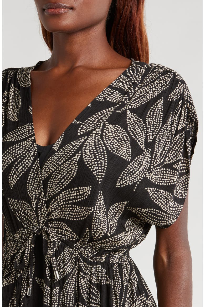 Wrap Maxi Cover-Up Dress, Alternate, color, BLACK CATAGENA PRINT