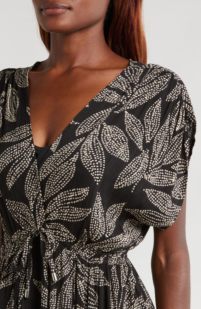 Elan Wrap Maxi Cover-Up Dress, Alternate, color, Black Catagena Print