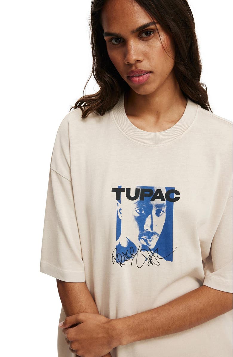 Cotton On Women's The Lcn Music Premium Boxy Graphic Tee, Alternate, color, Tupac  Stone