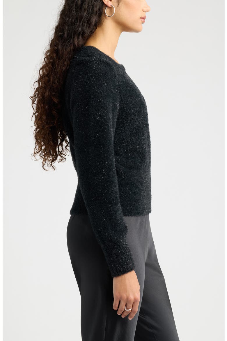 Tinsel Cardigan, Alternate, color, BLACK