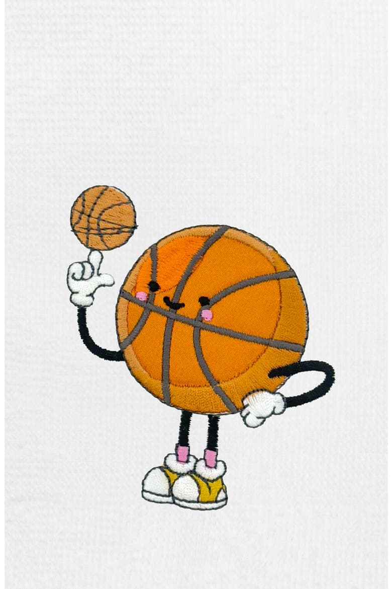 2-Pack Embroidered Hand Towel, Alternate, color, WHITE BASKETBALL