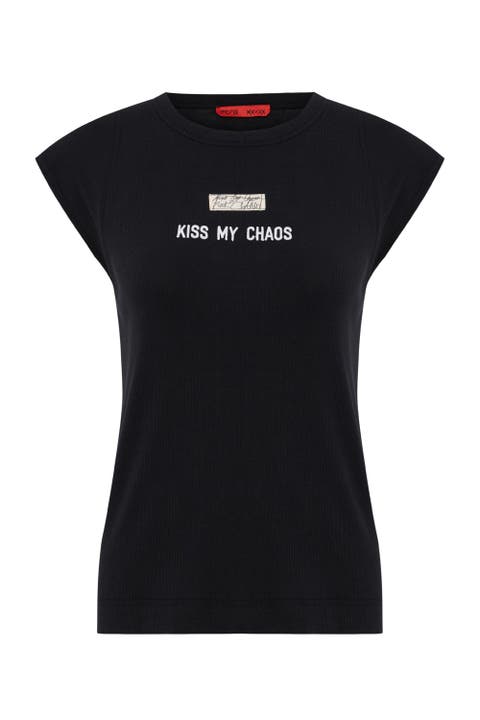 Rib Tank Top With Patch