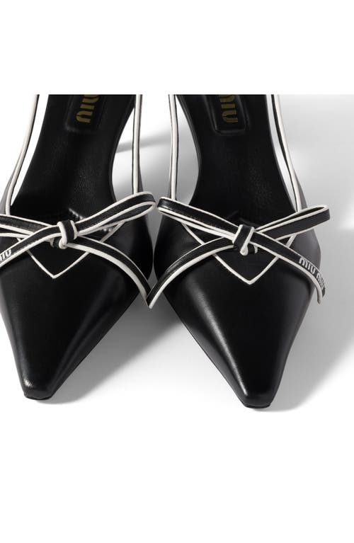 Shop Miu Miu Bow Slingback Kitten Heel Pump