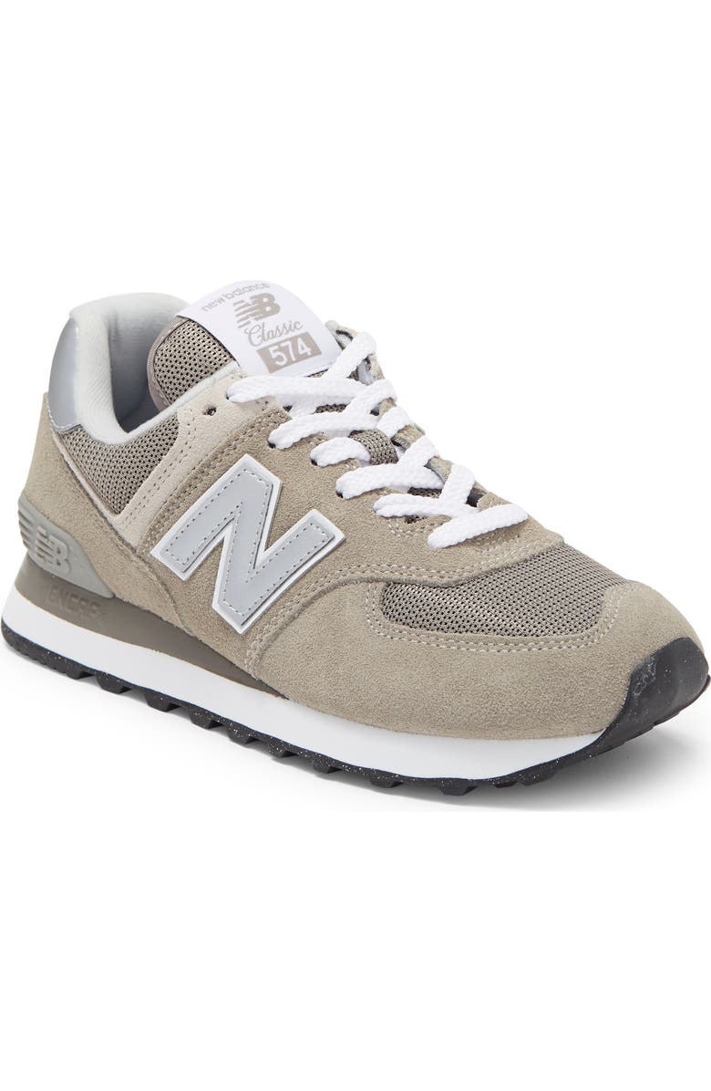 New Balance 574 Sneaker, Main, color, Grey/ White