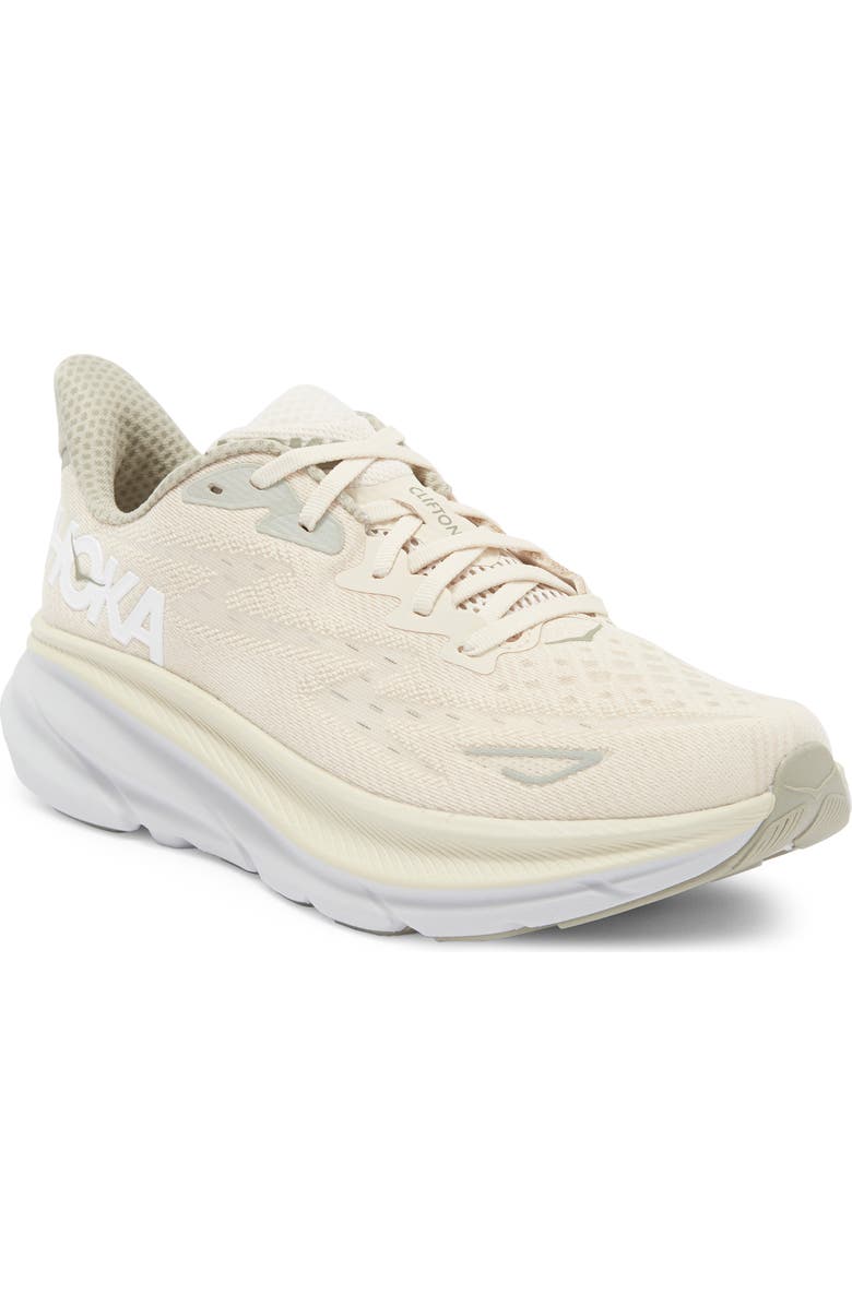HOKA Clifton 9 Running Shoe, Main, color, Oat Milk / Barley