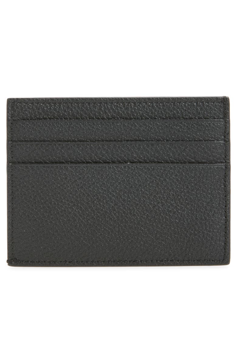 Thom Browne Leather Card Holder, Alternate, color, Black