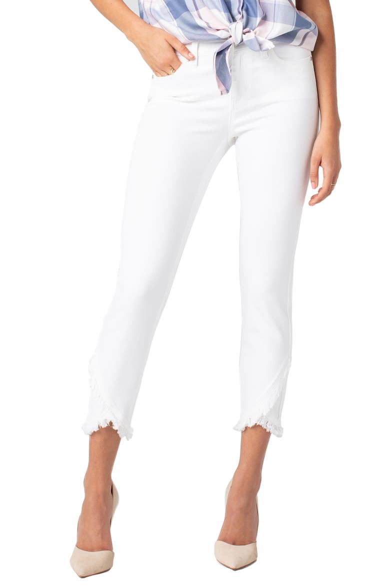 Abby Frayed Crop Skinny Jeans, Main, color, BRIGHT WHITE