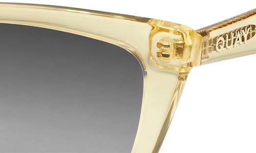 Quay Call The Shots 48mm Gradient Cat Eye Sunglasses In Daffodil/smoke Taupe