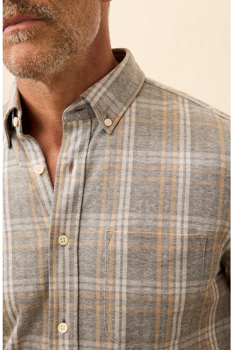 Coastline Knit Button-Down Shirt, Alternate, color, DUNE ASH PLAID