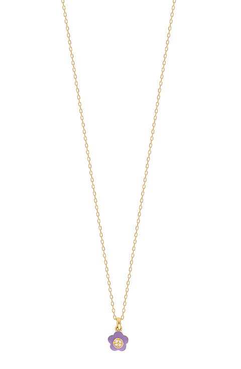 Kids' Flower Diamond Pendant Necklace (Nordstrom Exclusive)