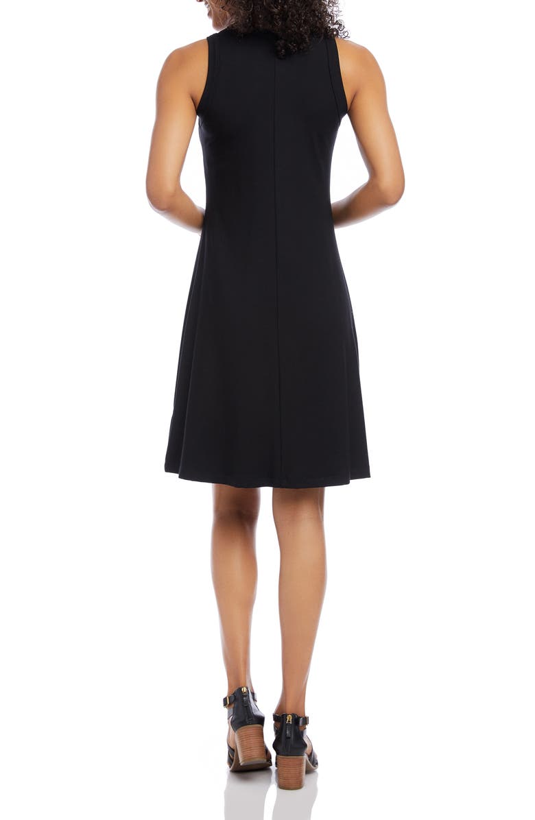 Karen Kane High Neck A-Line Dress, Alternate, color,