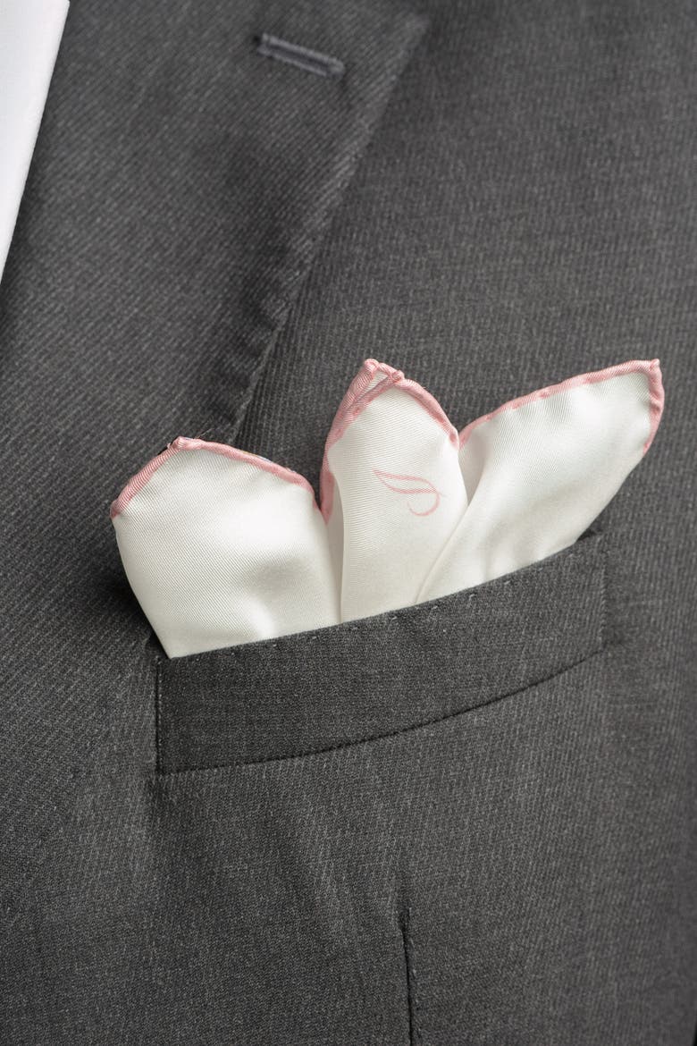 Mont Blanc - Silk Pocket Square for Men, Alternate, color, Pink