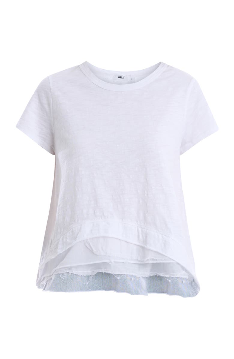 Wilt Boxy Short Sleeve Mixed Hem, Alternate, color, White