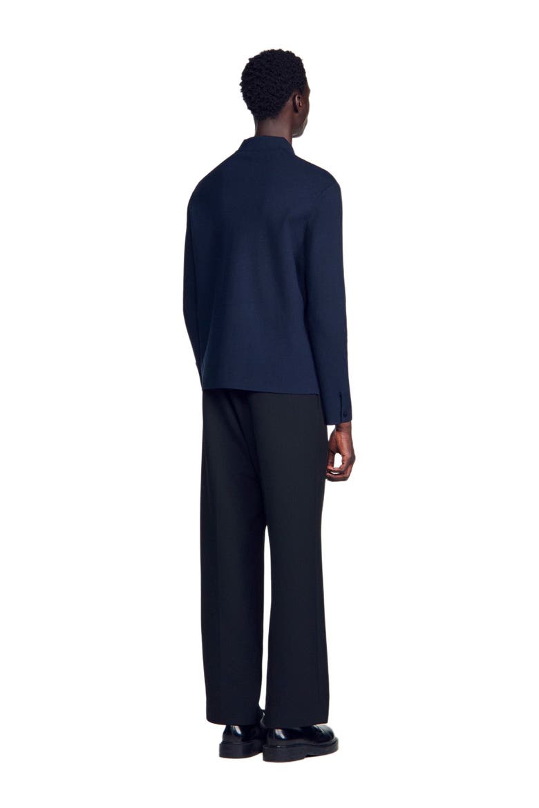 Knitted shirt jacket, Alternate, color, Navy blue