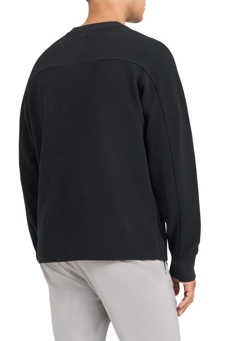 Meir Crew Studio Ottoman Sweater, Alternate, color, BLACK