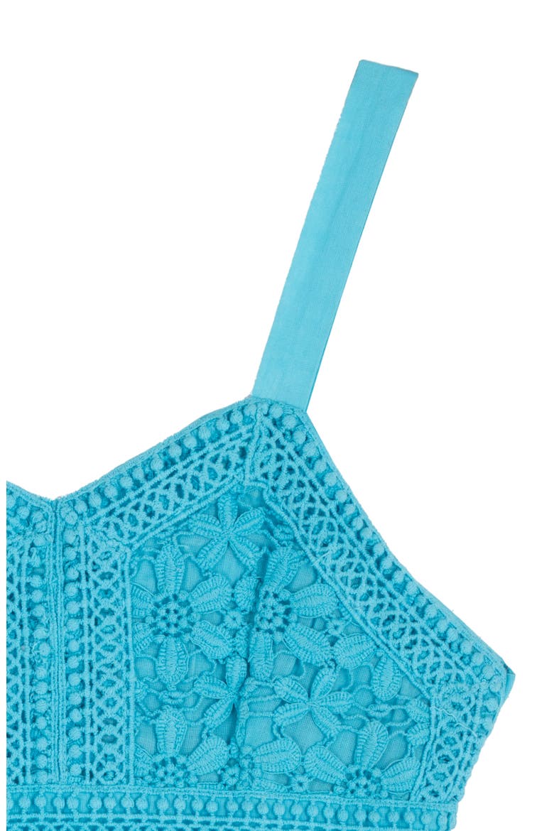 Kids' Crochet Cotton Sun Dress, Alternate, color, AQUA