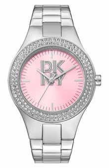 Crystal Embellished Three Hand Quartz Bracelet Watch, 38mm