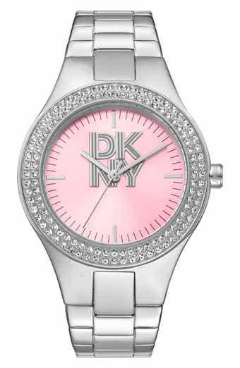 Crystal Embellished Three Hand Quartz Bracelet Watch, 38mm