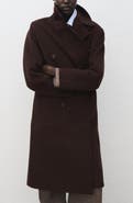 MANGO Picarol Double Breasted Wool Blend Coat