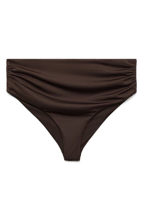 Draped High Waist Bikini Bottoms (Regular & Plus)