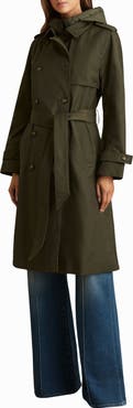 Reiss Azura Hooded Double Breasted Trench Coat