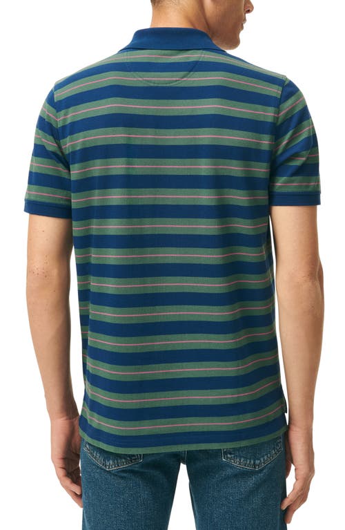 Brooks Brothers Stripe Stretch Cotton Piqué Polo In Green Multi