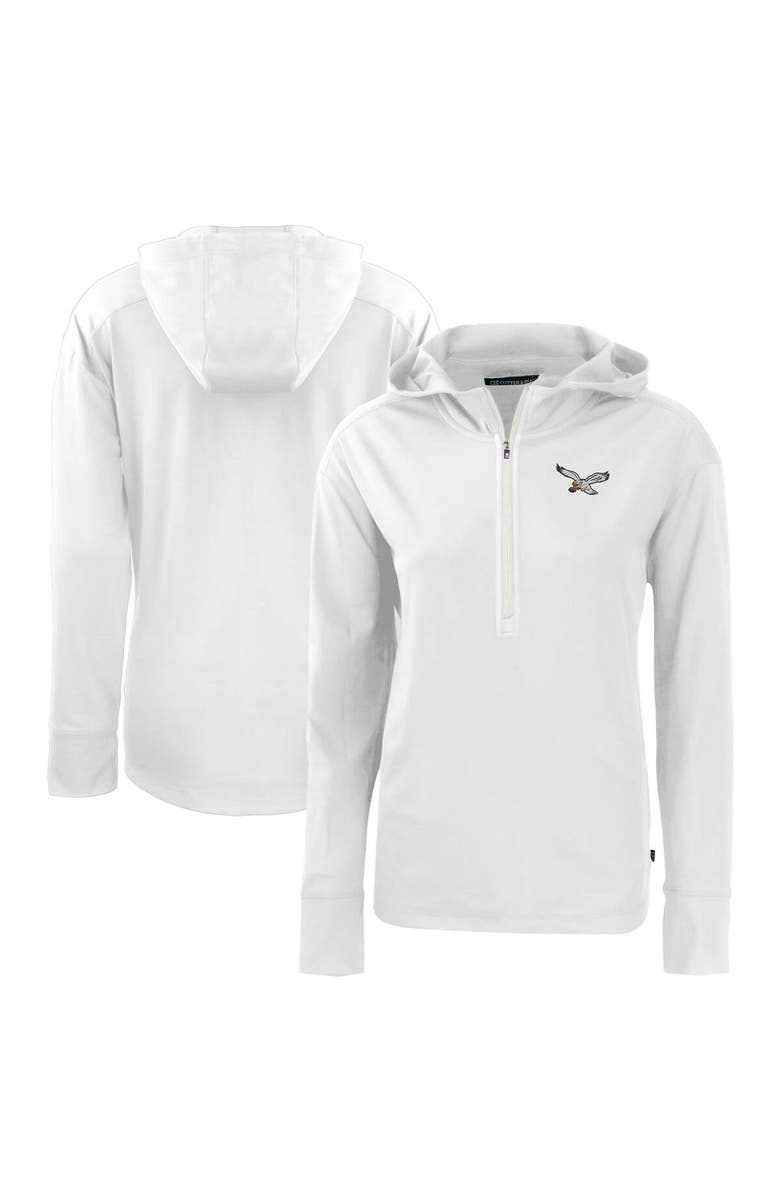 Cutter & Buck Women's Cutter & Buck White Philadelphia Eagles Throwback Daybreak Eco Recycled Half-Zip Hoodie, Alternate, color, White